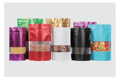 Colorful Stand Up Pouch With Matte Window